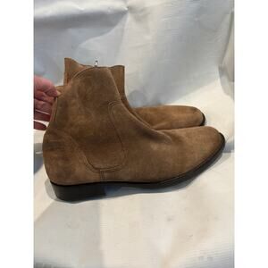 Martin + Osa Men’s Suede Boots Size 8.5 Preppy Zip Up Low Boots Brown